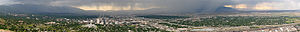 English: A panoramic view of Salt Lake City, U...