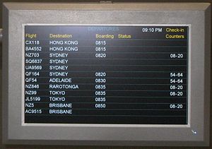 Flight information display system showing seve...