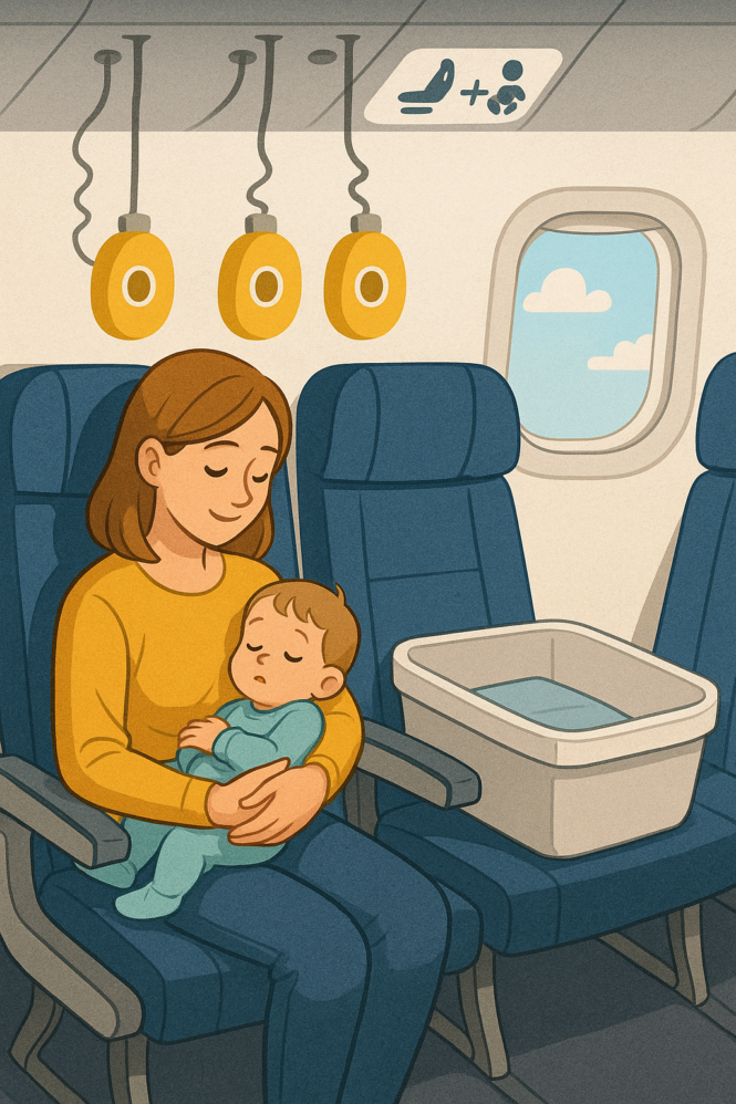 flying with infants, lap child, bassinet