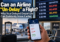 Airport departure board and airline app showing a delayed flight moving to an earlier departure time.